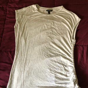 soft grey side ruched tee